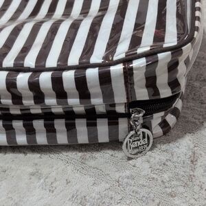 Brown and White Striped Bag